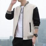 Men's Spring Trend Baseball Suit Fashion Solid Color Casual Jacket Coat Top